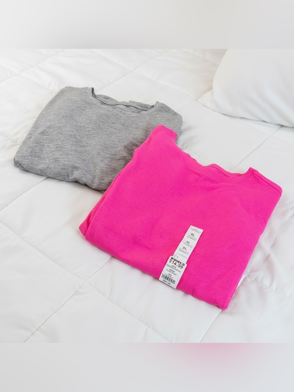 Sonoma Kohl’s 2-Pack Long Sleeve Tees XL Gray Hot Pink NWT Everyday